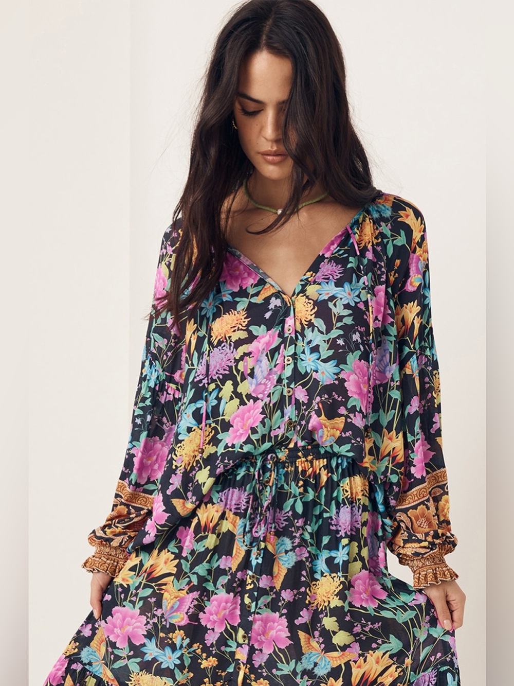 SPELL 🪷 $179 Garden Party 🌸 Butterfly Blouse in Firefly 🦋 Size Small